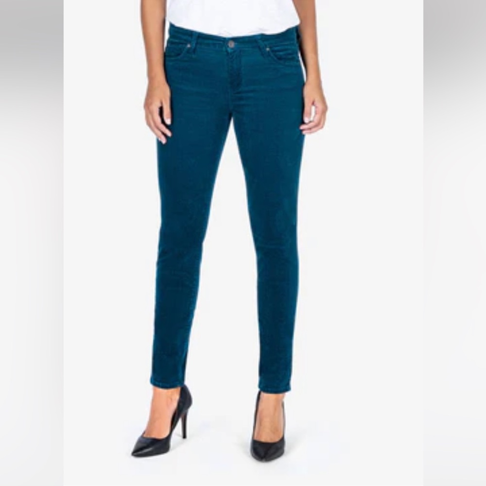 NWT Kut from the Kloth Diana Relaxed Fit Corduroy Skinny in Peacock (teal) 🦚